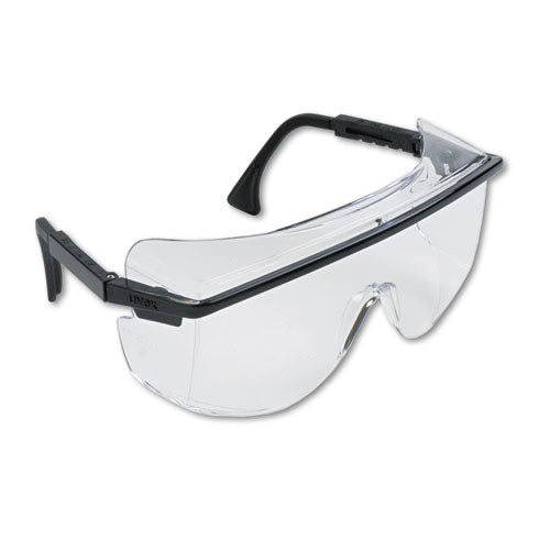 Honeywell Uvex Astro OTG 3001 Safety Glasses, Black Half Frame OTG, Clear Single Lens