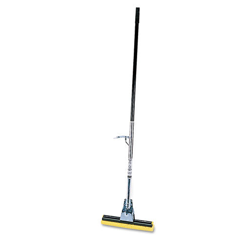 Rubbermaid Commercial Steel Sponge Mop, 12" Yellow Cellulose Sponge Head, Bronze Steel Handle