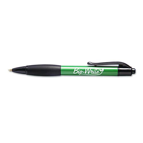 AbilityOne 7520015789307, SKILCRAFT Bio-Write Ballpoint Pen, Retractable, Medium 1 mm, Black Ink, Green Barrel, Dozen