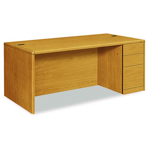 HON 10700 Series Single Pedestal Desk with Full-Height Pedestal on Right, 72" x 36" x 29.5", Harvest