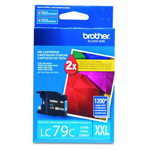 Brother LC79C Innobella Super High-Yield Ink, 1,200 Page-Yield, Cyan