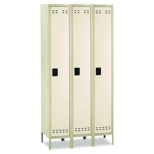 Safco Single-Tier, Three-Column Locker, 36w x 18d x 78h, Two-Tone Tan
