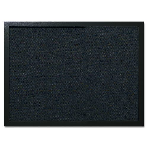 MasterVision Designer Fabric Bulletin Board, 24" x 18", Black Surface, Black Fiberboard (MDF) Frame