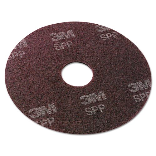 Scotch-Brite Surface Preparation Pad, 20" Diameter, Maroon, 10/Carton