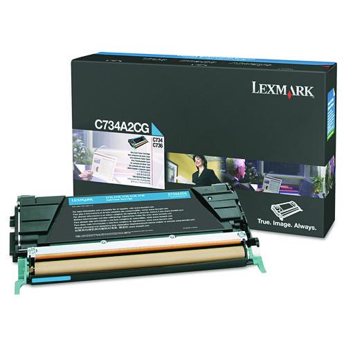 Lexmark C734A2CG Toner, 6,000 Page-Yield, Cyan