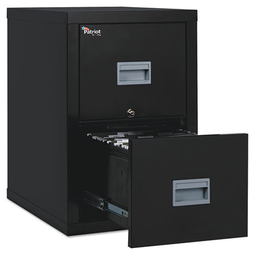 FireKing Patriot by FireKing Insulated Fire File, 1-Hour Fire Protection, 2 Legal/Letter File Drawers, Black, 17.75" x 25" x 27.75"