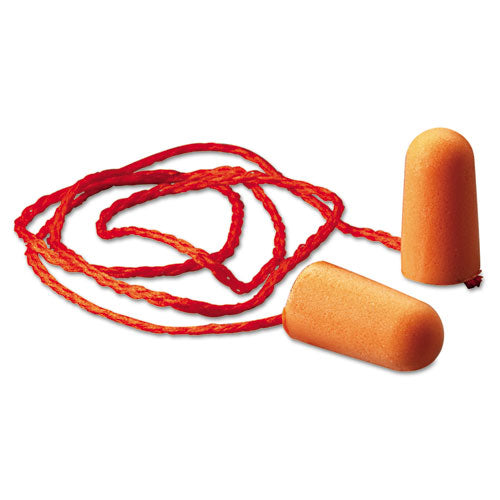 3M Foam Earplugs, Corded, 29 dB NRR, One Size Fits Most, Orange Bullet Plugs, 100/Box