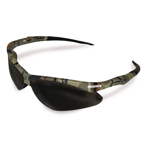 KleenGuard Nemesis Safety Glasses, Camo Half Frame, Smoke Dual Lens