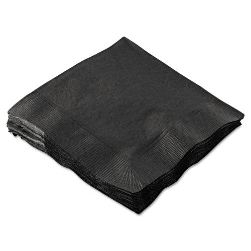 Hoffmaster Embossed Beverage Napkins, 2-Ply, 9.5 x 9.5, Black, 1,000/Carton