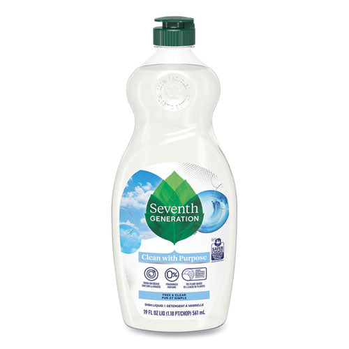 Seventh Generation Natural Dishwashing Liquid, Free and Clear, 19 oz Bottle