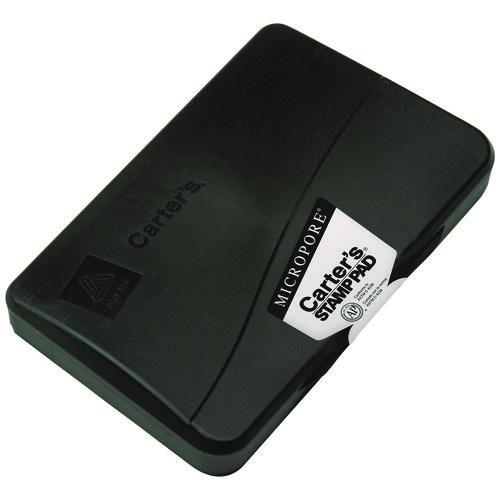 Carter's Pre-Inked Micropore Stamp Pad, 6.25" x 3.25", Black