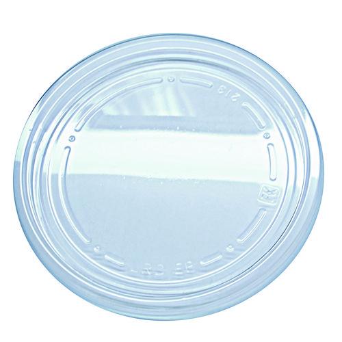 Fabri-Kal Recycleware Round Deli Container Lids, Flat Plug Fit, Clear, Plastic, 500/Carton