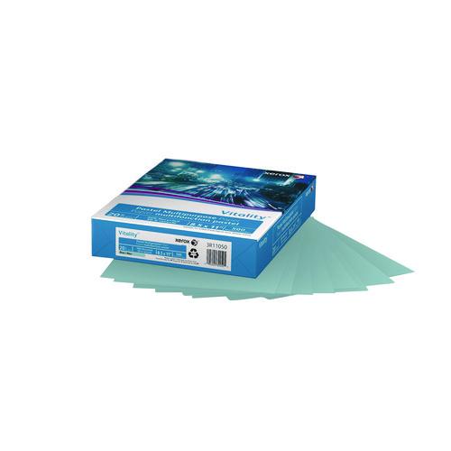 xerox Multipurpose Pastel Colored Paper, 20 lb Bond Weight, 8.5 x 11, Blue, 500/Ream