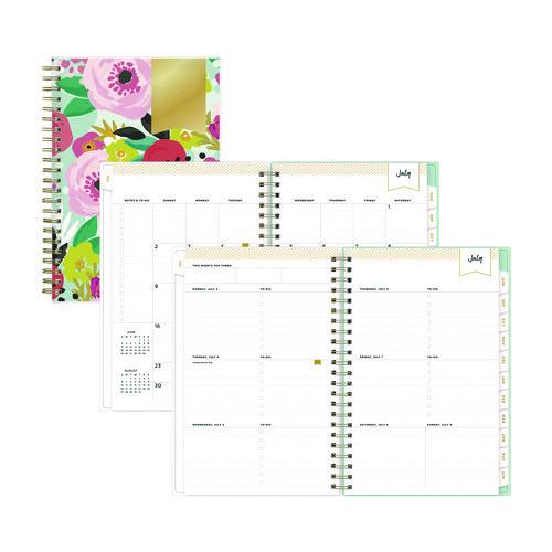 Blue Sky Day Designer "Secret Garden Mint" Academic Year Weekly/Monthly Notes Planner, 8 x 5, 12-Month (July to June): 2025-2026