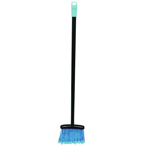 Impact Lobby Dust Pan Broom, 36.86" Length, Black/Blue, 12/Carton