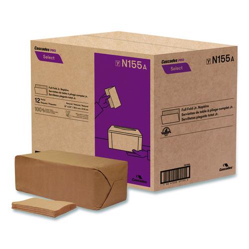Cascades PRO Select Full Fold II Napkins, 1-Ply, 12 x 8.5, White, 800/Pack, 12 Packs/Carton