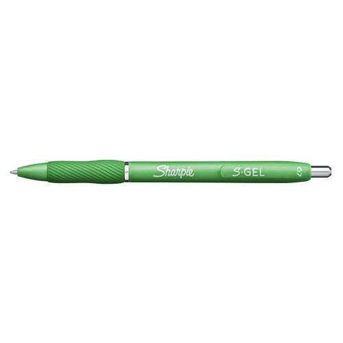 Sharpie S-Gel S-Gel Fashion Barrel Gel Pen, Retractable, Medium 0.7 mm, Black Ink, Green Barrel, 4/Pack