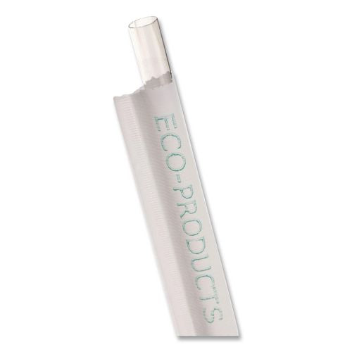 Eco-Products Wrapped Straw, 9.5", Plastic, Clear, 4,800/Carton