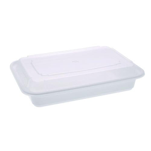 Pactiv Evergreen Newspring VERSAtainer Microwavable Containers, Base/Lid Combo, 8.8 x 6 x 2, White/Clear, Plastic, 150/Carton