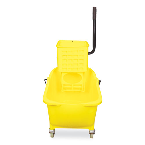 Impact Side-Press Wringer and Plastic Bucket Combo, 12 to 32 oz, Yellow