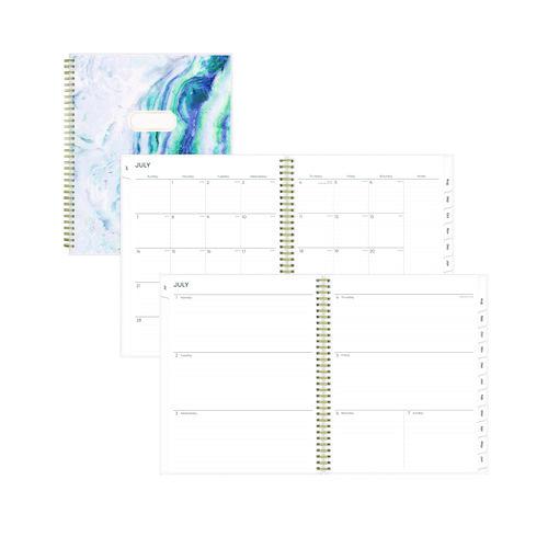 Blue Sky Gemma Academic Year Weekly/Monthly Planner, Geode Artwork, 11 x 8.5, Blue/Purple Cover, 12-Month (July to June): 2025 to 2026