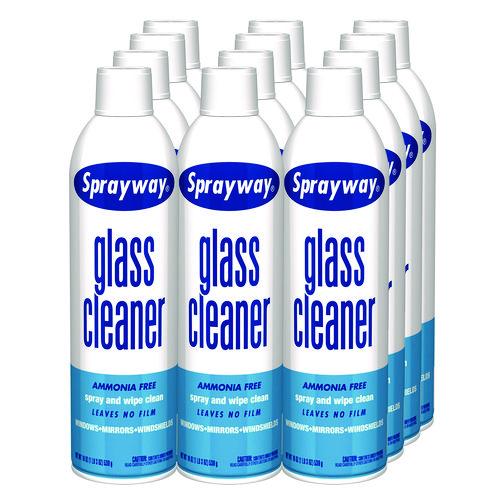 Sprayway Glass Cleaner, 19 oz Aerosol Spray, 12/Carton