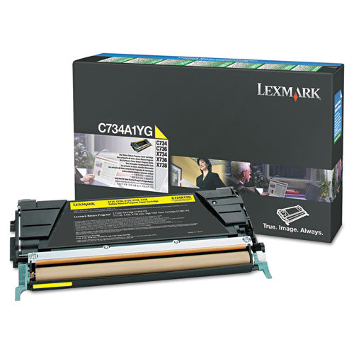 Lexmark C748H1YG Return Program High-Yield Toner, 10,000 Page-Yield, Yellow
