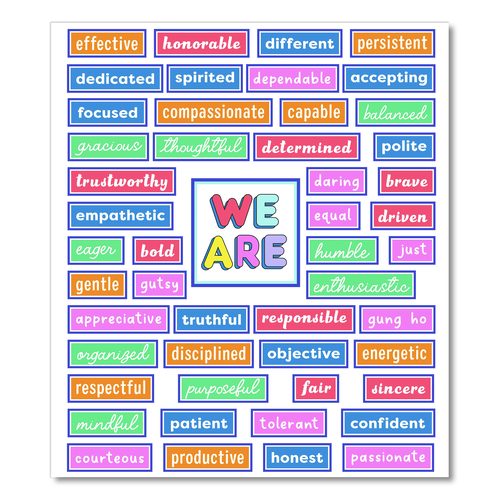 Carson-Dellosa Education Motivational Bulletin Board Sets, 52-Piece Set, We Stick Together: Motivational, 7.9" x 15", Multicolor