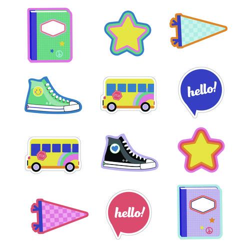 Carson-Dellosa Education Assorted Colorful Cut-Outs, 36-Piece Set, We Stick Together: Hello School, 6" x 6", Multicolor