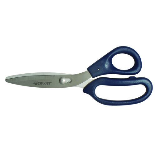 Westcott Power Pivot Shears, 8" Long, 3.5" Cut Length, Straight Blue Handle