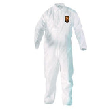 KleenGuard A20 Breathable Particle Protection Coveralls, Zip Front, Elastic Back, Wrists, Ankles, White, 20/Carton