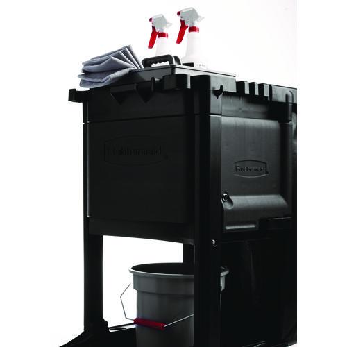 Rubbermaid Commercial Cleaning Cart Locking Door Kit, Black