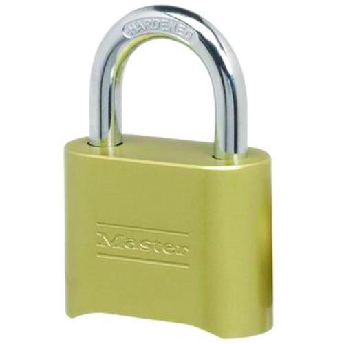 Master Lock Resettable Combination Padlock, 2" Wide, Brass