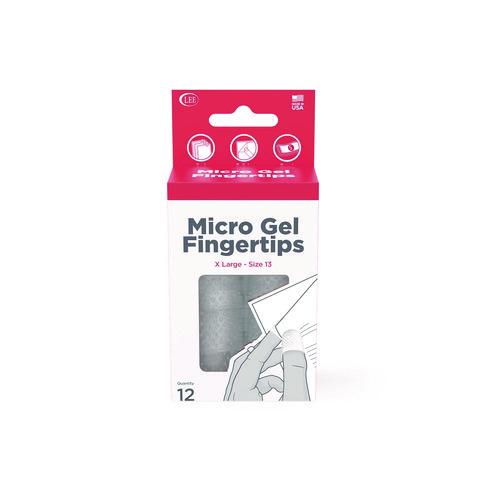 LEE Micro-Gel Fingertips, Size 13, X-Large, Clear, 12/Pack