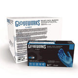 GloveWorks by AMMEX Industrial Vinyl Gloves, Powder-Free, 3 mil Thick, 9.5" Long, Blue, 100/Box, 10 Boxes/Carton