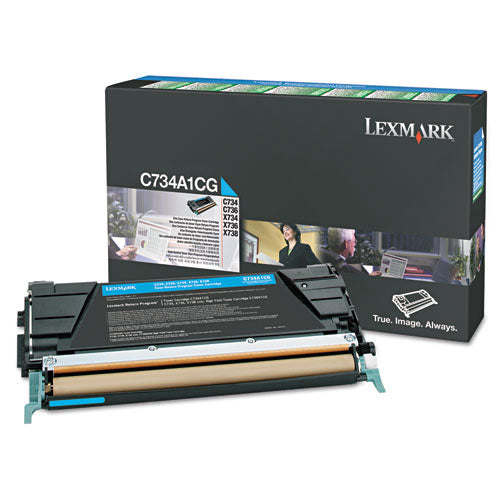 Lexmark X746A1CG Return Program Toner, 7,000 Page-Yield, Cyan