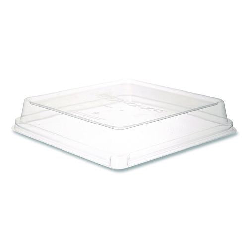 Eco-Products Renewable and Compostable Lids, 8.8 x 8.8 x 1.64, Clear, Plastic, 200/Carton
