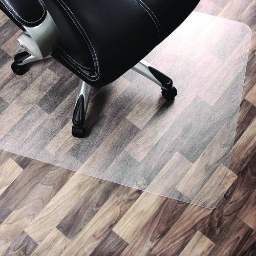 Floortex Cleartex Unomat Anti-Slip Polycarbonate Chair Mat for Flat Pile Carpeted and Hard Floors, Rectangular, 35" x 47", Clear