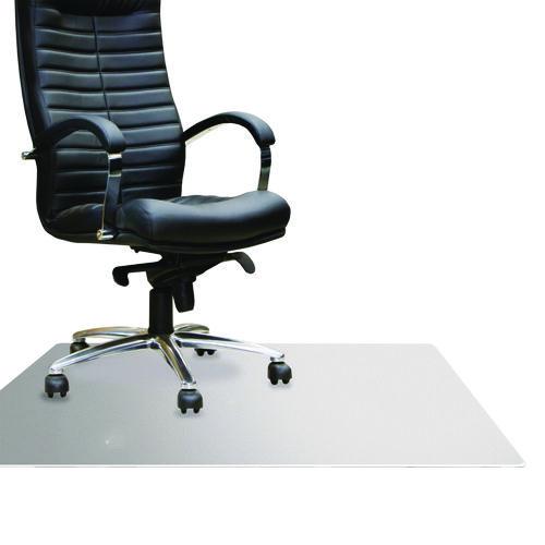 Floortex Cleartex MegaMat Heavy-Duty Polycarbonate Mats for Flat to Plush Pile Carpeted and Hard Floors, Rectangular, 46" x 60", Clear