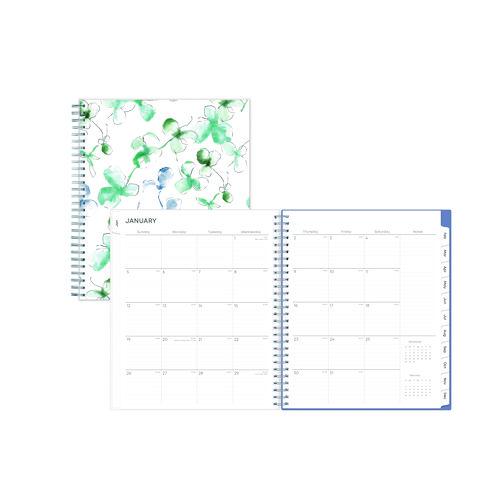 Blue Sky Lindley Monthly Planner, Floral Artwork, 10 x 8, White/Blue/Green Cover, 12-Month (Jan to Dec): 2026
