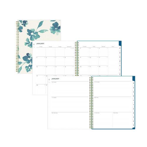 Blue Sky Bakah Blue Weekly/Monthly Planner, Floral Artwork, 11 x 8.5, Blue/White Cover, 12-Month (Jan to Dec): 2026