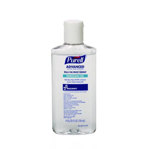 AbilityOne 8520014907358, SKILCRAFT PURELL Advanced Hand Sanitizer, Refreshing Scent, 4 oz Flip-Cap Bottle, 24/Box