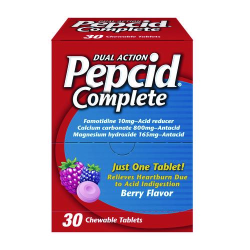 Pepcid Complete Dual-Action Antacid, Berry Flavor, 30/Box