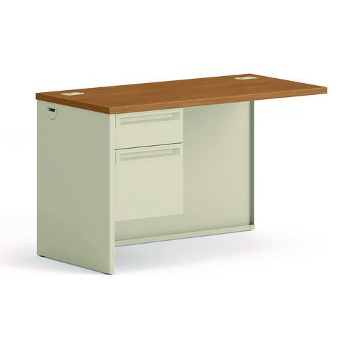 HON 38000 Series Flush Return, Left, 48w x 24d x 29.5h, Harvest/Putty