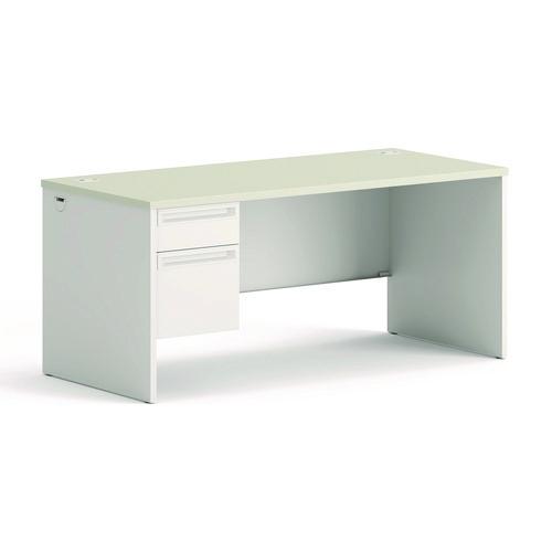 HON 38000 Series Left Pedestal Desk, 66" x 30" x 30", Light Gray/Silver