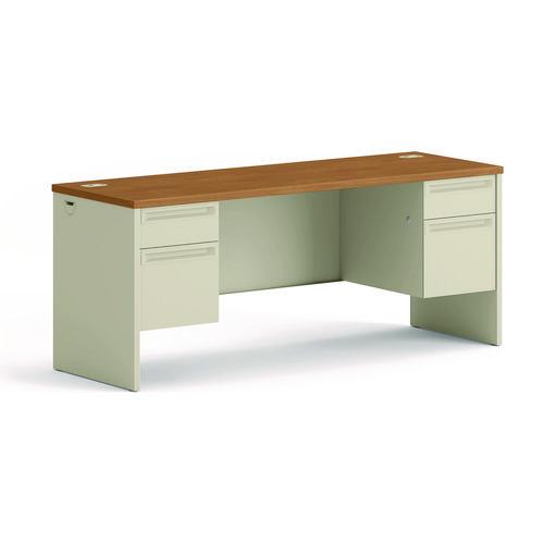 HON 38000 Series Kneespace Credenza, 72w x 24d x 29.5h, Harvest/Putty