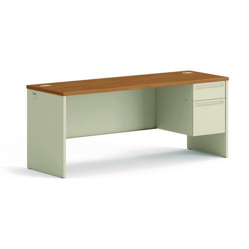 HON 38000 Series Right Pedestal Credenza, 72w x 24d x 29.5h, Harvest/Putty