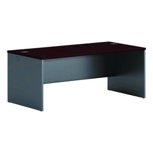 HON 38000 Series Desk Shell, 72" x 36" x 29.5", Mahogany/Charcoal