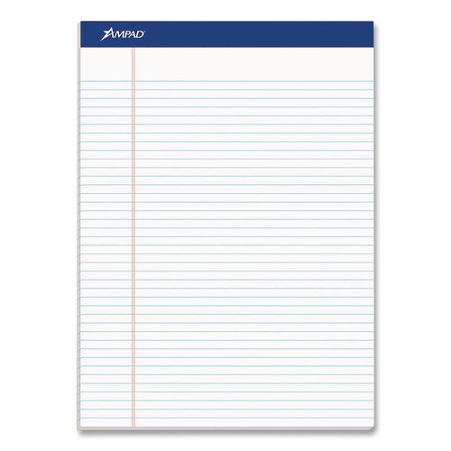 Ampad Perforated Writing Pads, Narrow Rule, (50) White 8.5 x 11 Sheets, Dozen