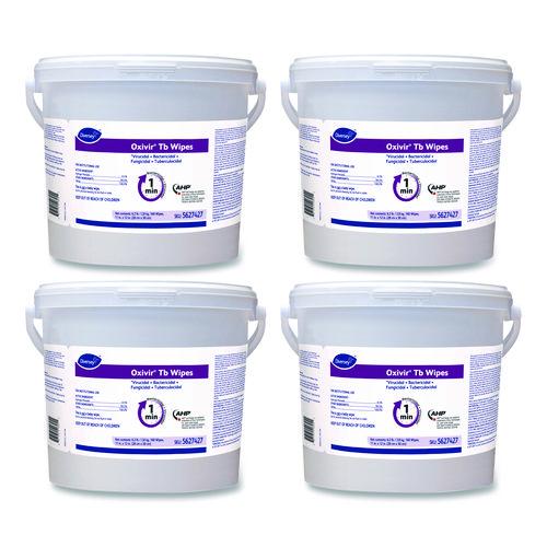 Diversey Oxivir TB Disinfectant Wipes, 11 x 12, White, 160/Bucket, 4 Buckets/Carton